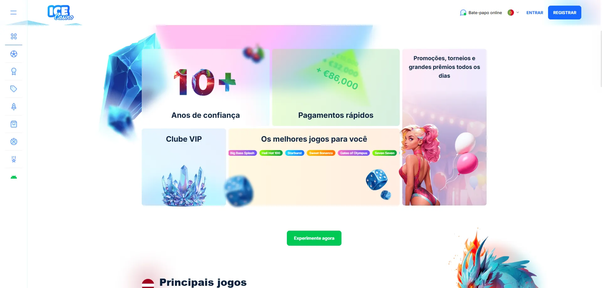 Ice Casino bônus de boas-vindas até BRL 9000 mais rodadas grátis