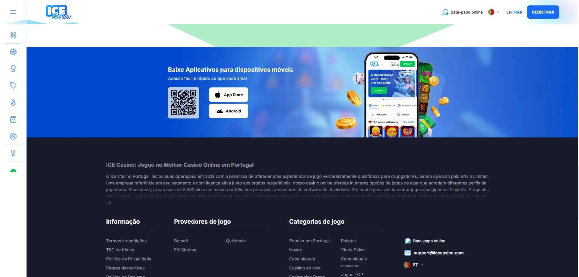 Aplicativo mobile ice casino para Android e iOS — jogue onde quiser